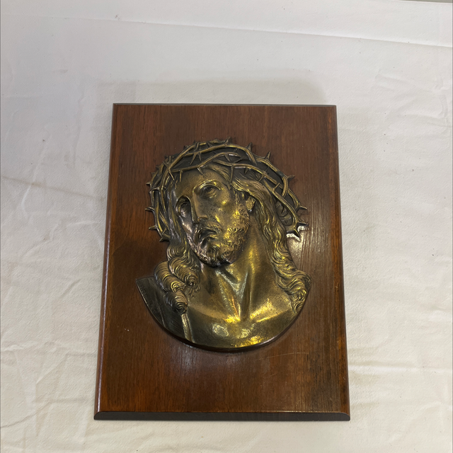 Plaque bronze signé escudero Jésus