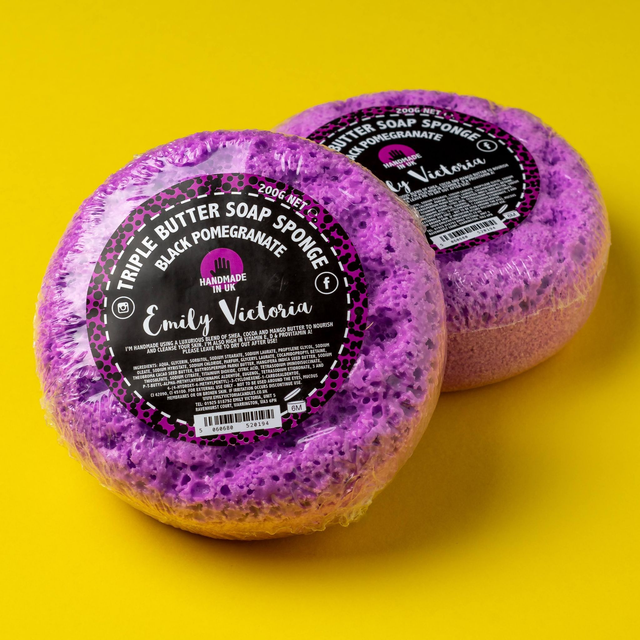 Black Pomegranate Triple Butter Soap Sponge