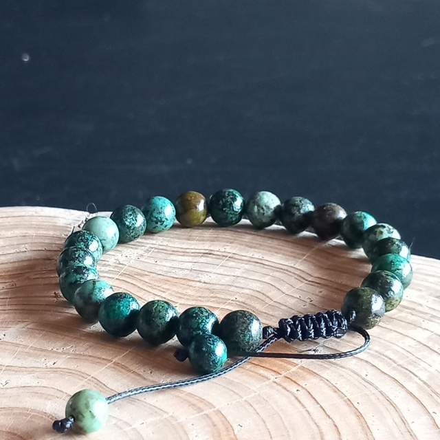 Bracelet ajustable en Turquoise africaine