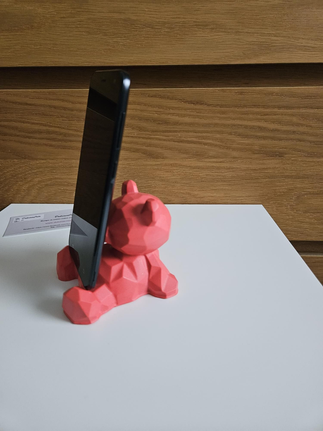Support téléphone ours rouge