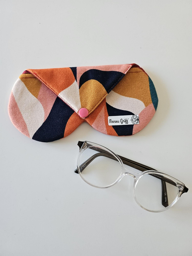Étui à lunettes en tissu fait main - motif gouache