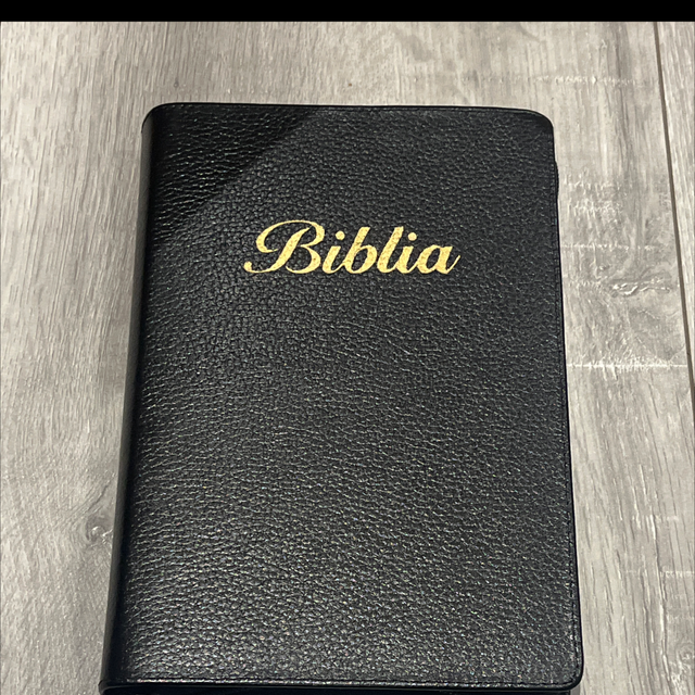 Biblia medie, neagra, piele