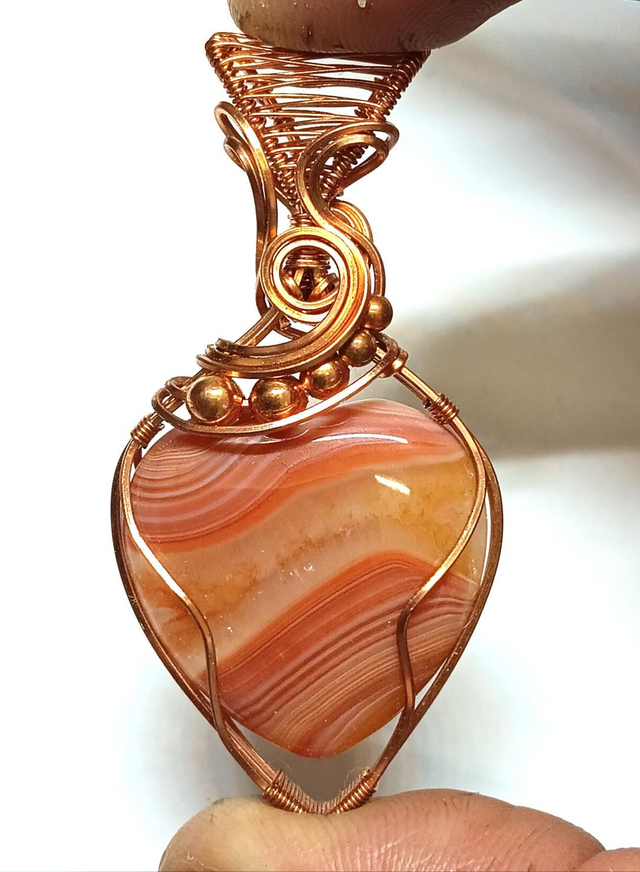 Pendentif coeur de cornaline 