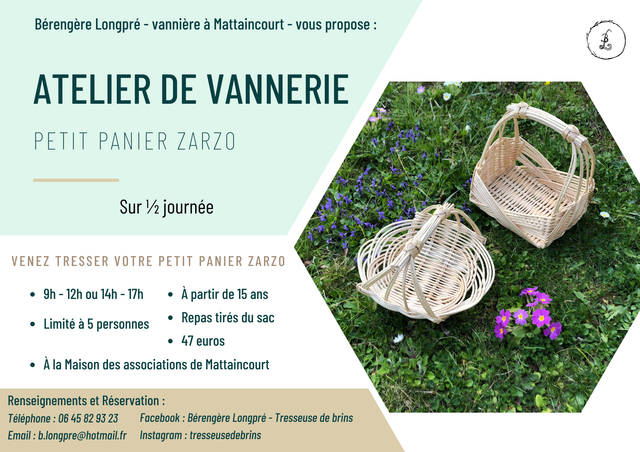 Stage vannerie : panier zarzo (1/2 journée)
