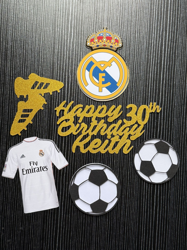 Personalised Real Madrid football Cake topper