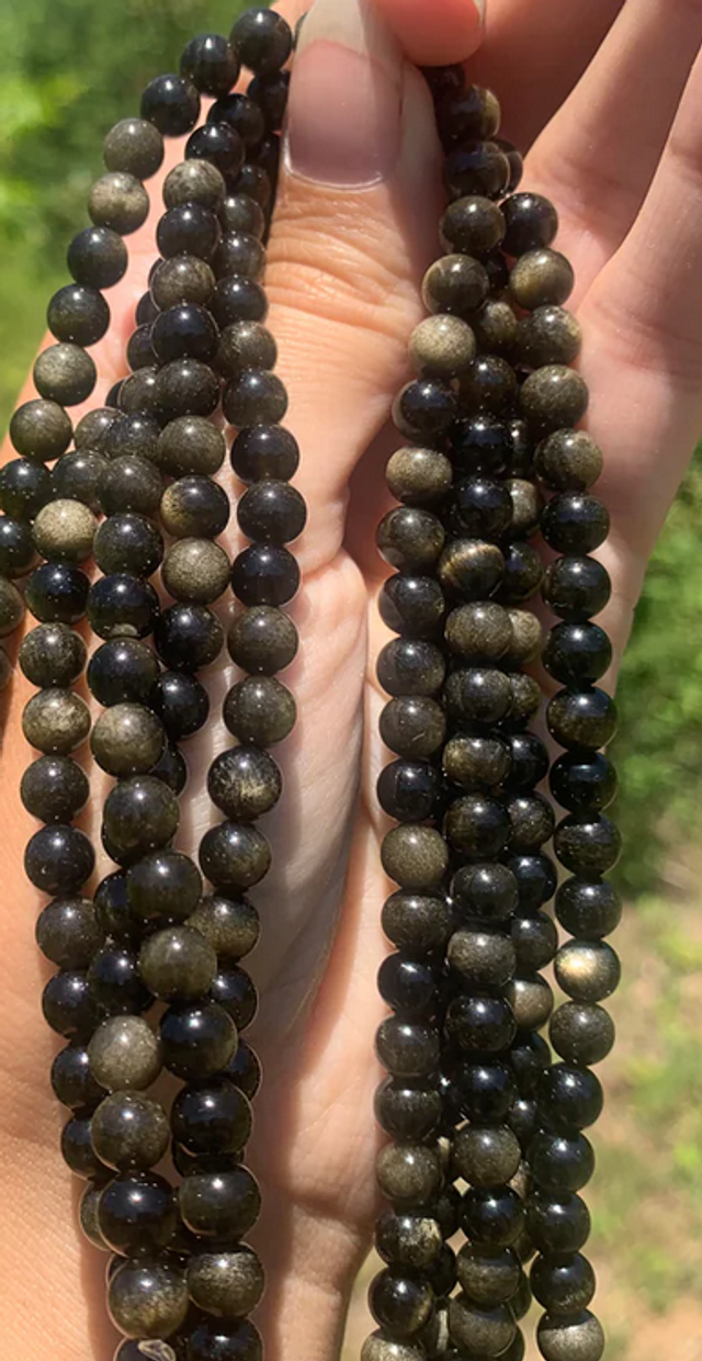 Bracelet - Obsidienne dorée