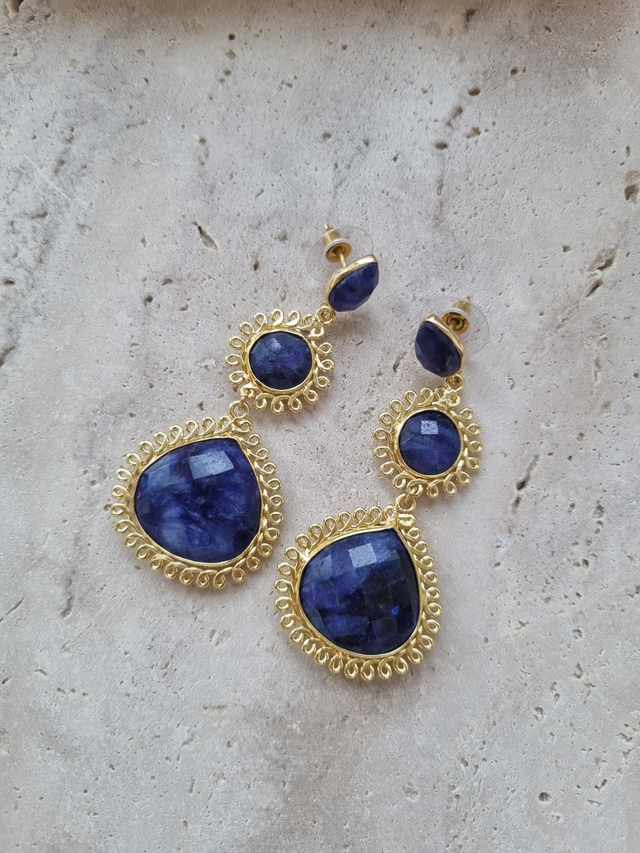 Blue Saphire Ohrringe 