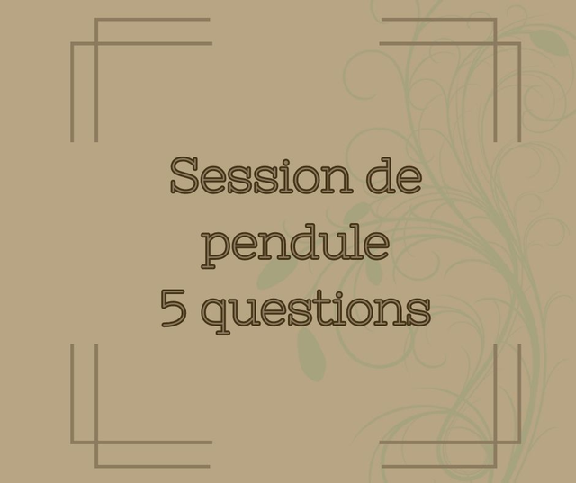 Pendule 5 questions
