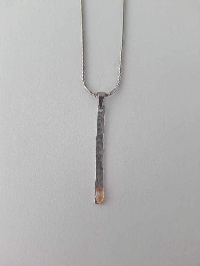 Textured Pendant with Cetrine Stone