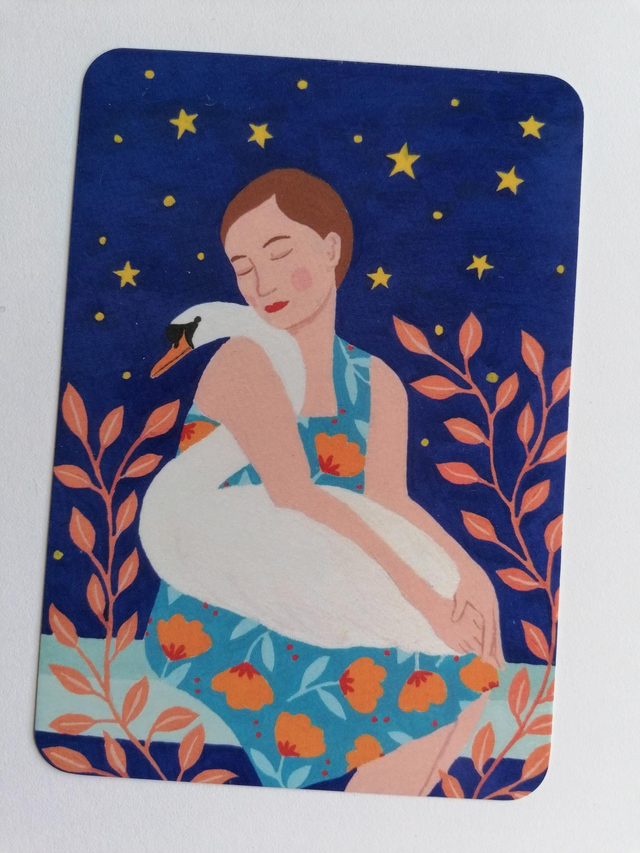 Postkaart "Witte zwaan"