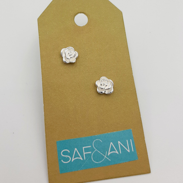 Sterling Silver Rose Earrings