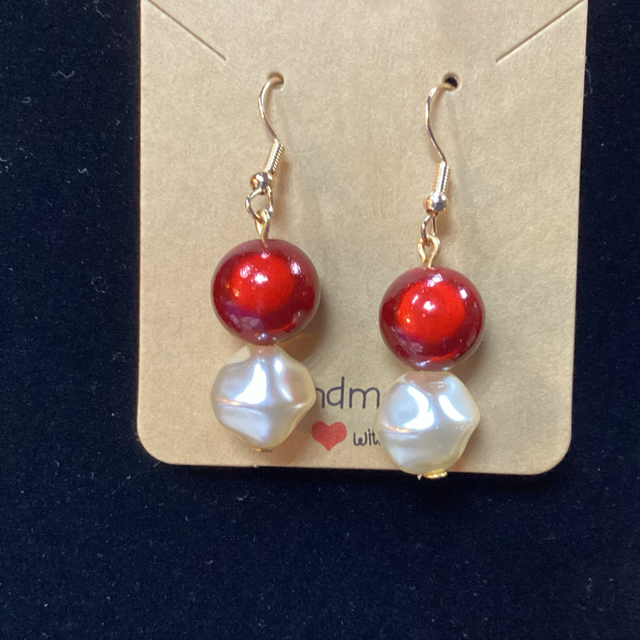 Dreampearl Ohrringe Bordeaux, mit Glaswachsperle