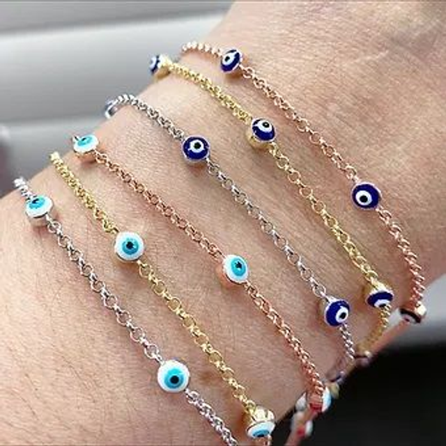Evil Eyes Belcher Chain Bracelet