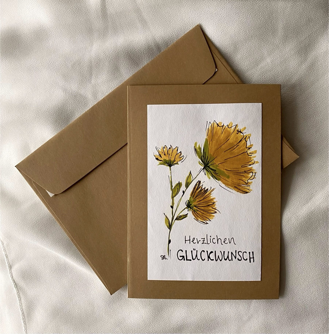 Doppelkarte - strahlender Glückwunsch