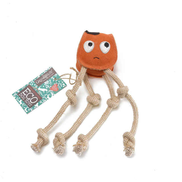 Green and Wilds Sid the Squid Eco Dog Toy
