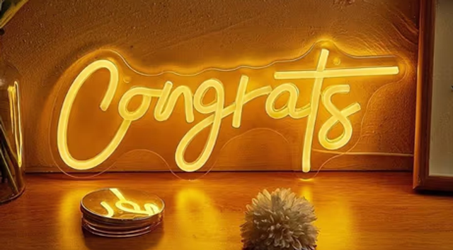 Neon LED lamp Congrats (35x14cm)