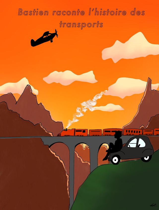 En voiture, en train, en avion avec Bastien.