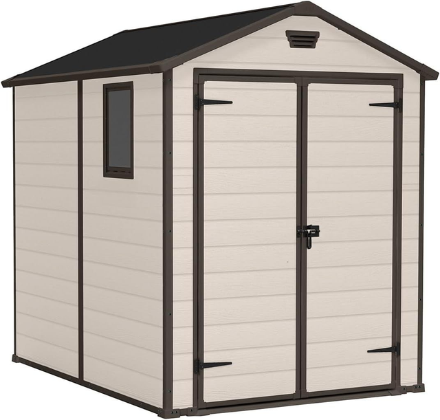 Keter Manor 4x6 Outdoor Garden Storage Shed with Floor