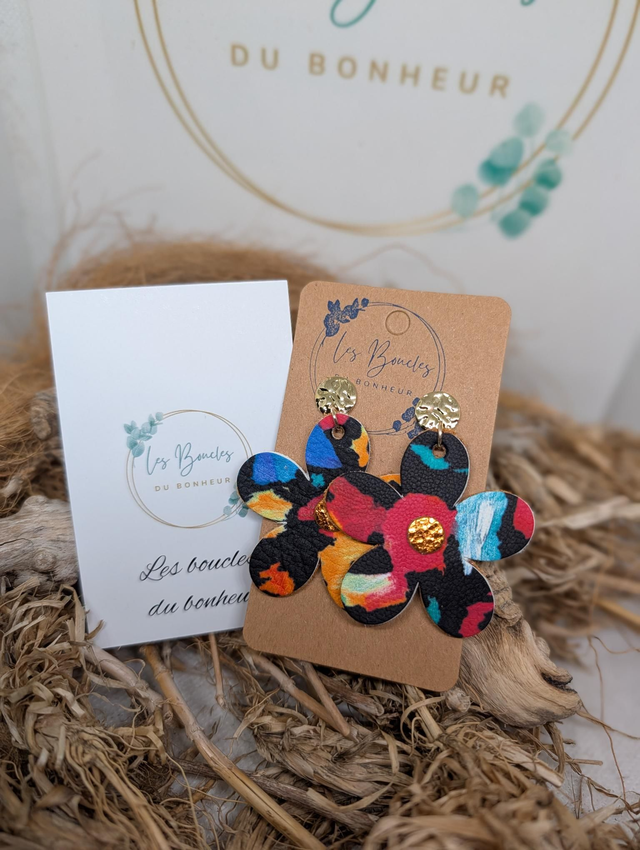 Boucles d'oreilles Baby Marguerite multicolore bm301