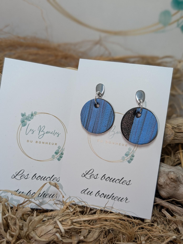 Boucles d&#039;oreilles Anti Gaspi bleu ag156