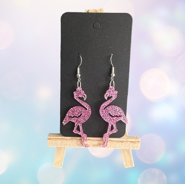 Acrylic Flamingo Dangle Earrings