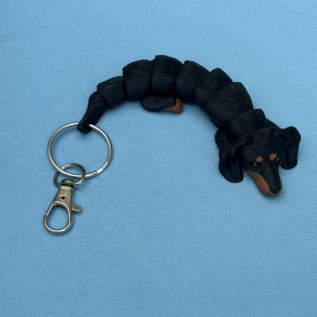 3D Printed Dachshund Dog Keyring