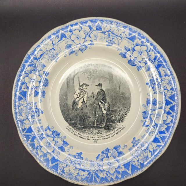 Assiette parlante Creil &amp;Montereau 