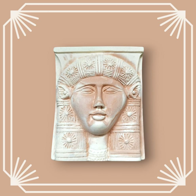 Amulette - Statuette Déesse Hathor - Egypte antique - Argile &amp; Gypse 
