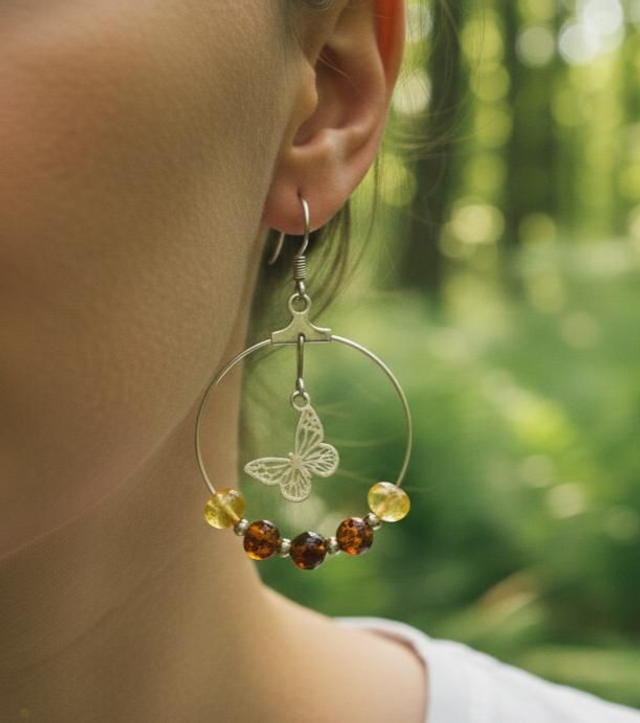 Créoles Ambre baltique - Force & Harmonie