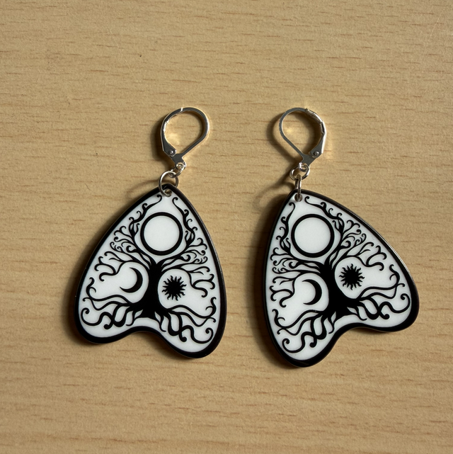 Tree of life earrings silver plated ear hooks 