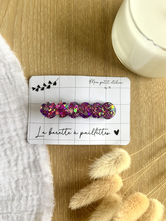 La barette à paillettes - Multicolore nuit