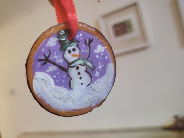 "Snowman" Wood Slice
