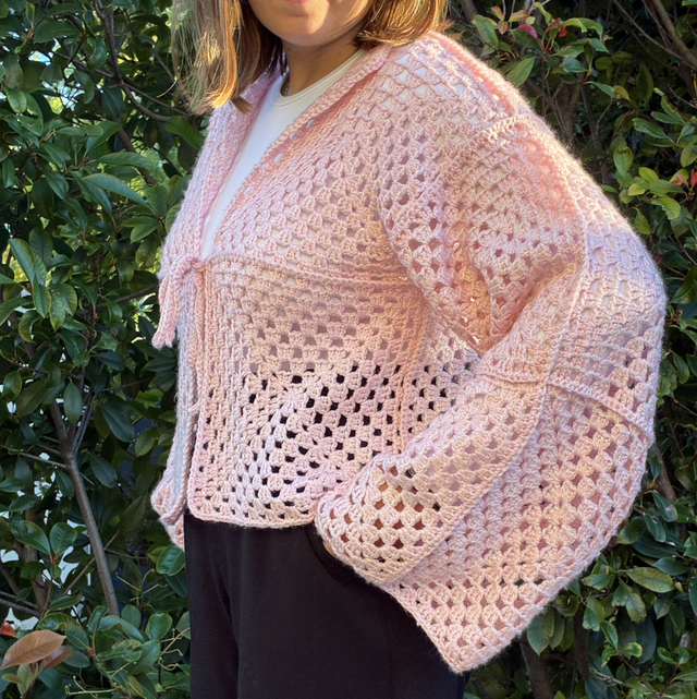 Gilet rose paillette 