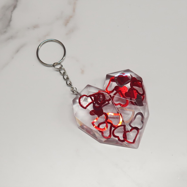 Resin Heart Keyring