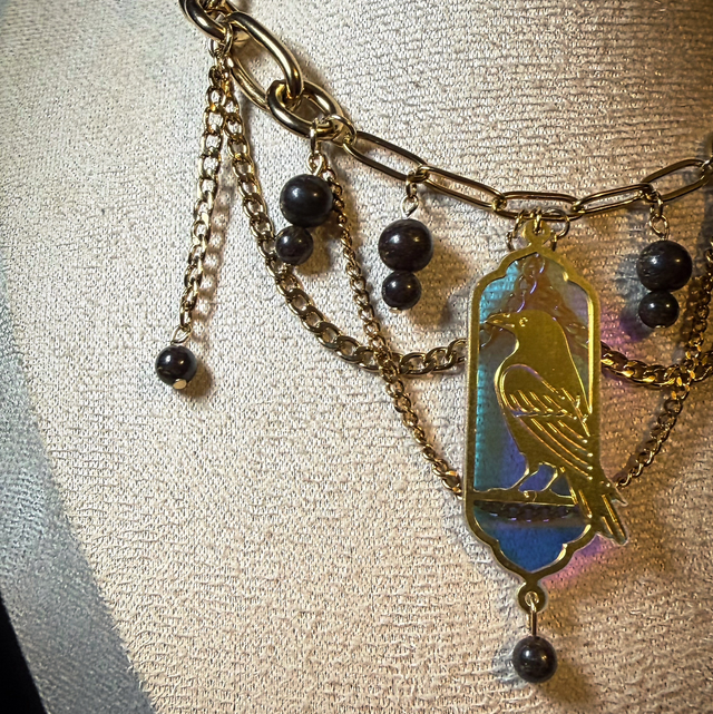 Collier DIAVAL pierres de bronzite