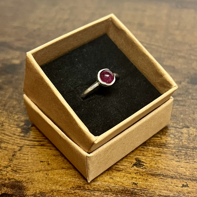 Bague en argent et Grenat - Taille 56