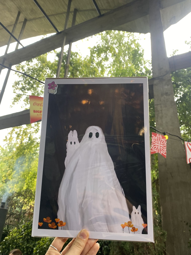 Print - Affiches Fantôme mignon et ses lapins fantômes