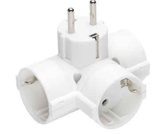 ADATTATORE SCHUKO A 3SCHUKO