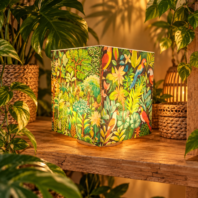 Lampe d'ambiance en cire 12x12cm- "Jungle 1"