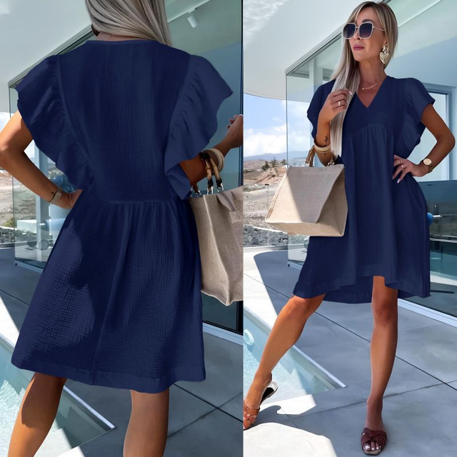 Robe marine volantées