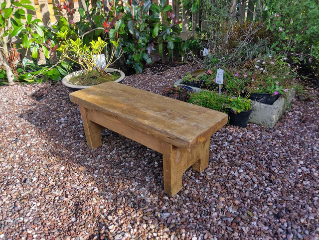 Small Rustic handmade stripped pine bench
