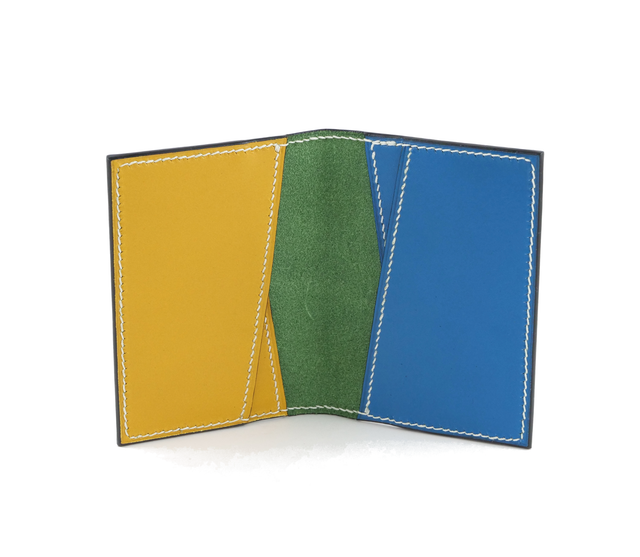 Porte-Cartes KOSATEN Vert-Jaune-Bleu fil blanc