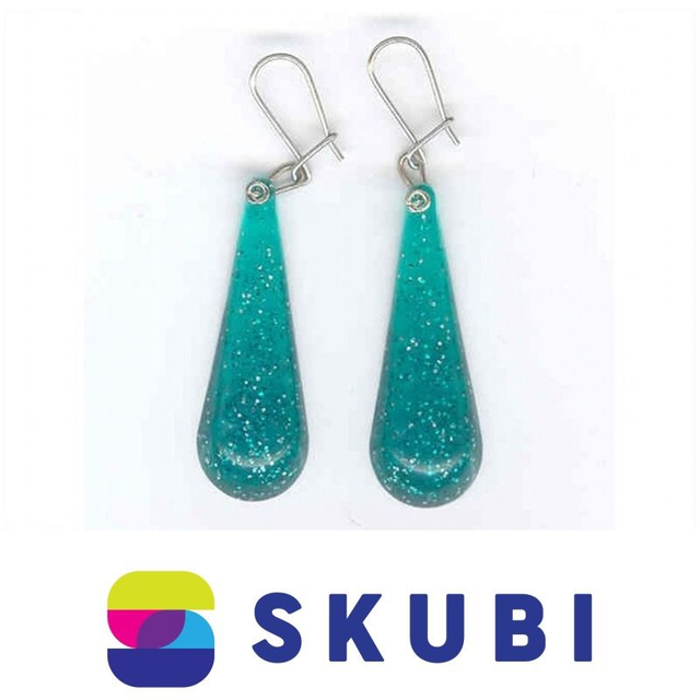 RETRO NÁUŠNICE PLASTOVÉ - KAPKY - 4 CM - NA HÁČKU (č. 124)