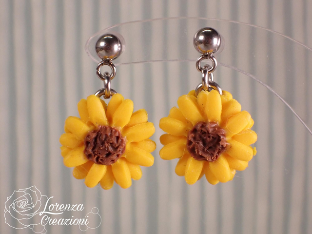 Orecchini pendenti girasole
