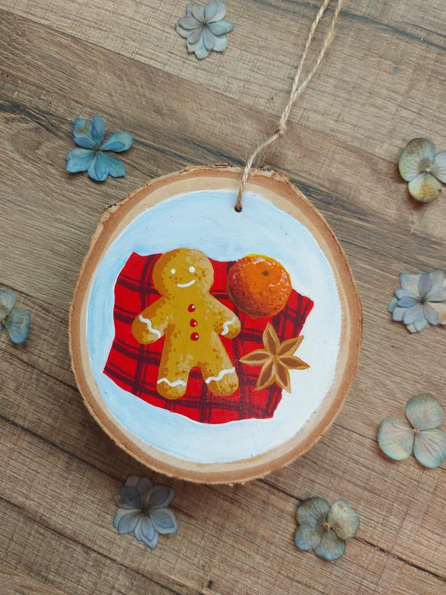 Décoration de Noël à suspendre - grands rondins