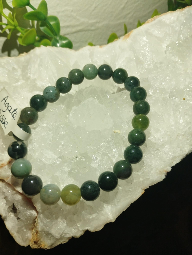 Bracelet Agate Mousse 8mm