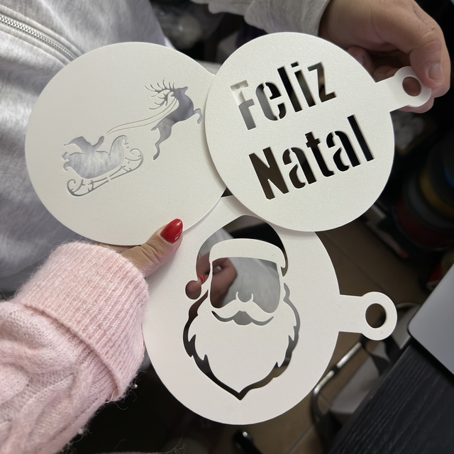 Decoração Bolo-Canela Trenó/PaiNatal/FelizNatal