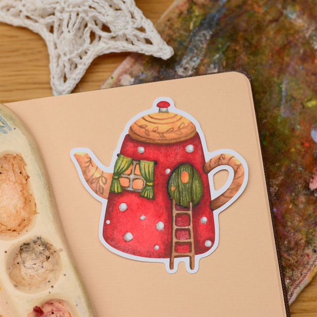 &quot;Dotted Teapot&quot; XL vinyl sticker