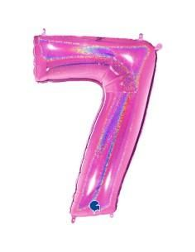 Numero 7 Holografico Fuxia