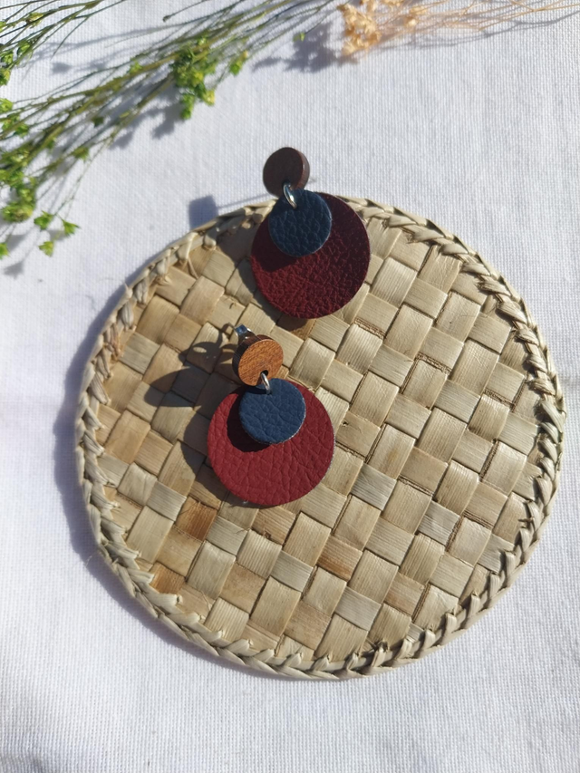 Boucles d'oreilles en matière végétale de pommes